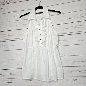 Converse One Star White Sleeveless Ruffle Top